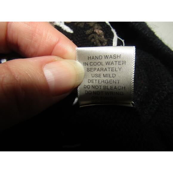 Christopher & Banks Women’s Medium Vest Black Cardinal Bird Embroidered Zip VTG - Picture 7 of 8